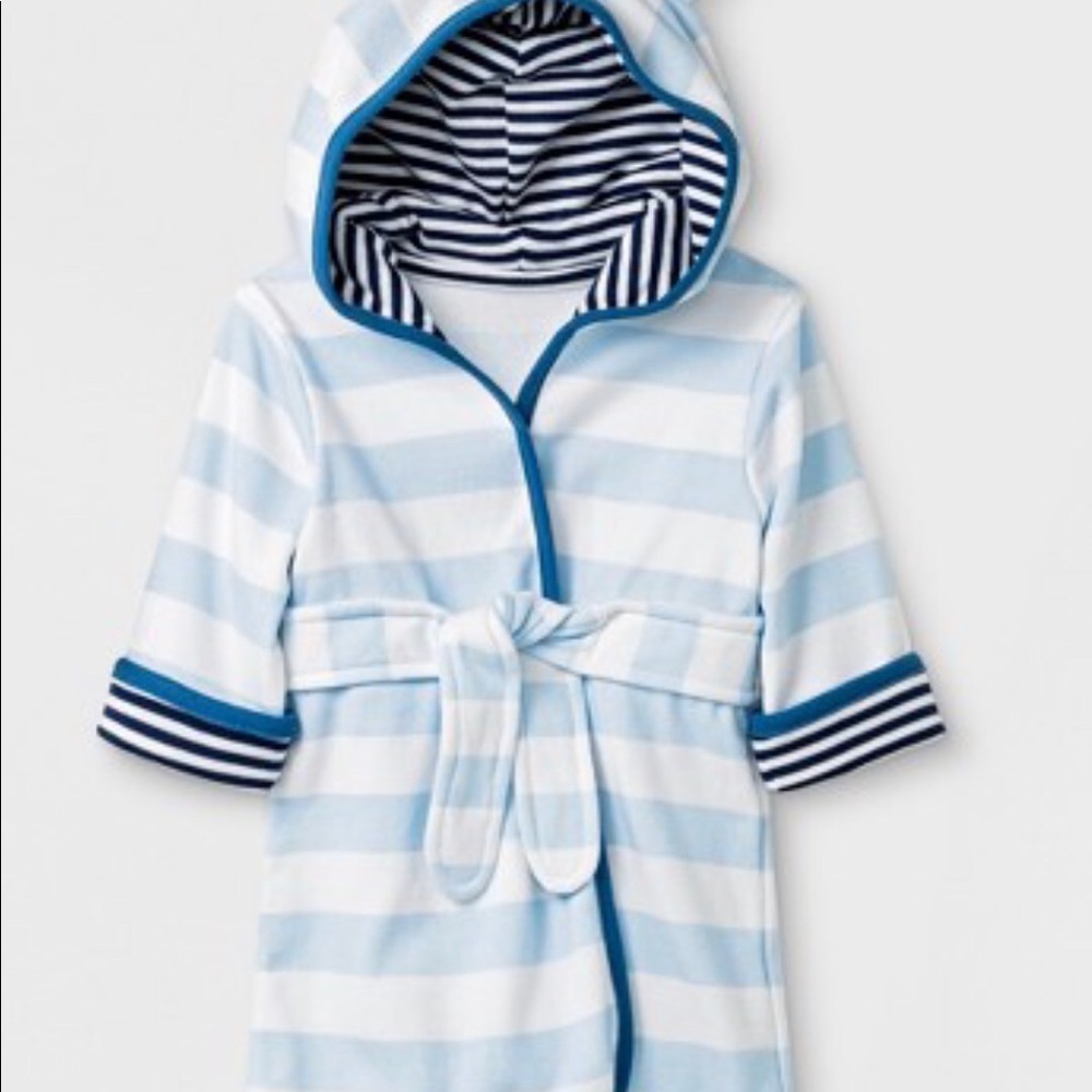 - Cloud island baby boys stripe knit terry robe blue